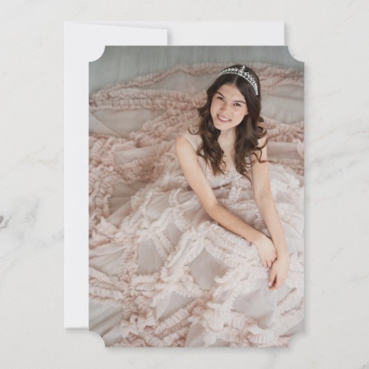 Classy Script Royal Blue Birthday quinceañera Kaart (Achterkant)