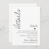 Classy Script Wedding Details Kaart (Voorkant / Achterkant)