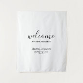 Classy Script Welcome To Our Wedding Fabric Sign Wandkleed (Voorkant)