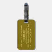 Classy Scriptograaf Monogrammed Bagagelabel (Achterkant verticaal)