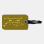 Classy Scriptograaf Monogrammed Bagagelabel (Achterkant horizontaal)