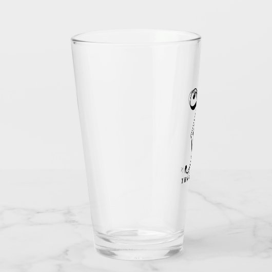Classy Scroll Monogram Initiaal T met achternaam Glas (Rechts)