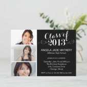 Classy Scrolls Invitation à la fête de graduation (Debout devant)