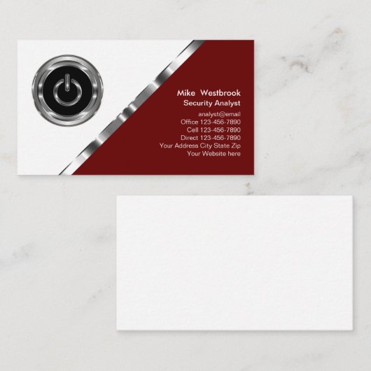 Classy Security Services Modern Visitekaartje (Voorkant / Achterkant)