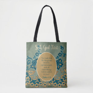 Classy Seek God First Floral Draagtas