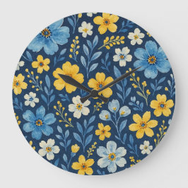 Classy Shabby Chic Franse Floral Art Patroon Dekbe Grote Klok