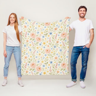Classy Shabby Chic Franse Floral Art Pattern Fleece Deken