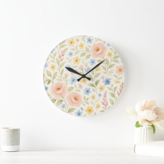 Classy Shabby Chic Franse Floral Art Pattern Grote Klok