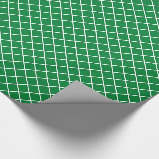 Classy Shamrock Green White Check Pattern Cadeaupapier (Hoek)