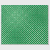 Classy Shamrock Green White Check Pattern Cadeaupapier (Vlak)