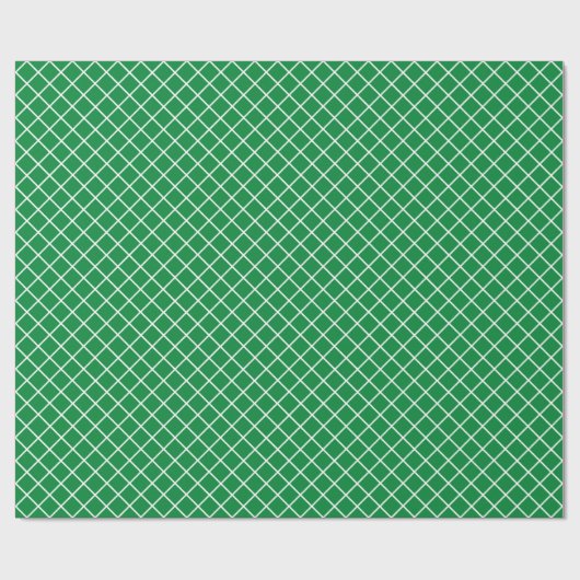 Classy Shamrock Green White Check Pattern Cadeaupapier (Vlak)