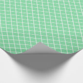 Classy Shamrock Mint Green White Check Pattern Cadeaupapier (Hoek)
