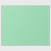 Classy Shamrock Mint Green White Check Pattern Cadeaupapier (Vlak)