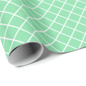 Classy Shamrock Mint Green White Check Pattern Cadeaupapier (Rol Hoek)