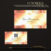 Classy Shimmery Roos Gold met QR Code Luxury Visitekaartje