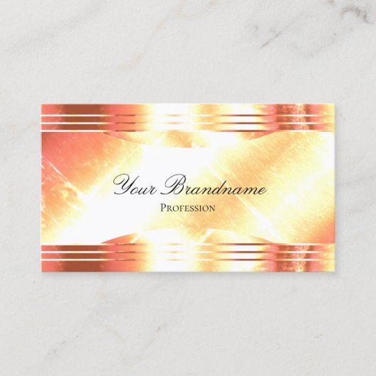 Classy Shimmery Roos Gold met QR Code Luxury Visitekaartje (Voorkant)