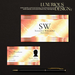 Classy Shimmery Roos Gold Monogram Foto Luxe Visitekaartje