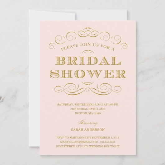 CLASSY SHOWER | BRIDAL SHOWER INVITATION KAART (Voorkant)