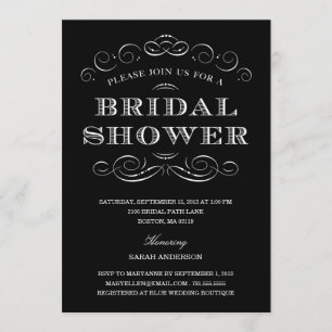 CLASSY SHOWER   BRIDAL SHOWER INVITATION KAART