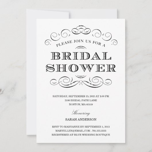 CLASSY SHOWER | BRIDAL SHOWER INVITATION KAART (Voorkant)