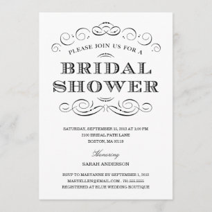 CLASSY SHOWER   BRIDAL SHOWER INVITATION KAART