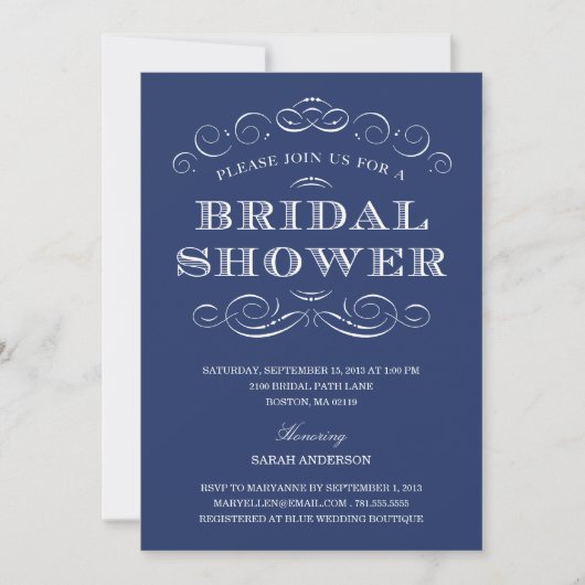 CLASSY SHOWER | BRIDAL SHOWER INVITATION KAART (Voorkant)