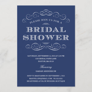 CLASSY SHOWER   BRIDAL SHOWER INVITATION KAART