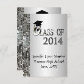 Classy Silver 2014 Graduation Invitations Kaart (Voorkant / Achterkant)