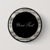 Classy Silver and Black Template Ronde Button 5,7 Cm (Voorkant)