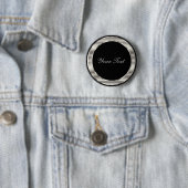 Classy Silver and Black Template Ronde Button 5,7 Cm (In situ)