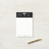 Classy Silver Caduceus Medical op Black Post-it® Notes (Op bureau)