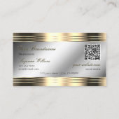 Classy Silver en Gold Shiny Diamonds Logo QR-code Visitekaartje (Achterkant)