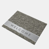 Classy Silver Glitter Welkom Deurmat (Schuin)