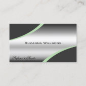 Classy Silver Grey gebogen decor lijnen glinsteren Visitekaartje (Voorkant)
