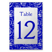 Classy Silver Rozen op Royal Blue Kaart (Achterkant)
