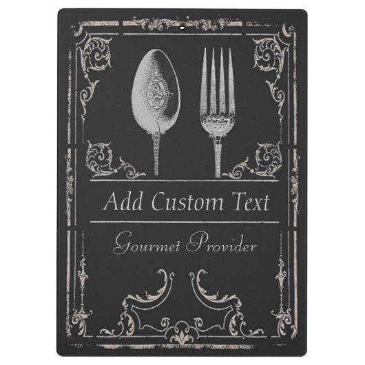 Classy  Silver Spoon Fork op Black Klembord (Achterkant)