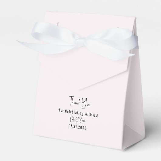 Classy Simple Champagne PInk Wedding Favor Box Bedankdoosjes (Voorkant Zijde)