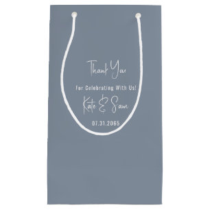 Classy Simple Dusty Blue Wedding Klein Cadeauzakje