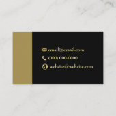 Classy Simple Gold Logo Bartender Visitekaartje (Achterkant)