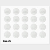 Classy Simple Ivory White Leather Texture Address Ronde Sticker (Vel)