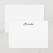 Classy Simple Name Script Note Card Bedankkaart (Voorkant / Achterkant)