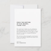 Classy Simple Photo Script met Heart Wedding Bedankkaart (Achterkant)