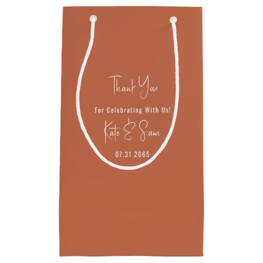 Classy Simple Terracotta Wedding Klein Cadeauzakje (Voorkant)