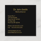 Classy Snake Bowl Hygieia Medical Gold Caduceus Vierkante Visitekaartje (Achterkant)