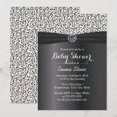 Classy Snow Leopard Print Baby shower Kaart (Voorkant / Achterkant)