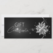 Classy Solid Silver Bow Elegant Black Gift Card (Voorkant)