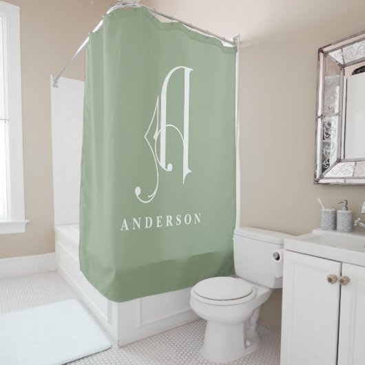 Classy Sophisticated Elegant Monogram A Custom Douchegordijn (In situ)