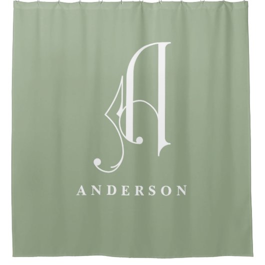 Classy Sophisticated Elegant Monogram A Custom Douchegordijn (Voorkant)