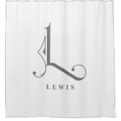 Classy Sophisticated Elegant Monogram L Custom Douchegordijn (Voorkant)
