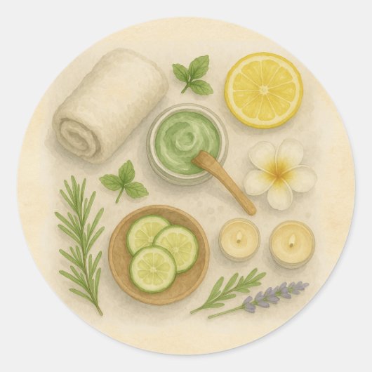 Classy Spa Pampering Beauty Day Ronde Sticker (Voorkant)